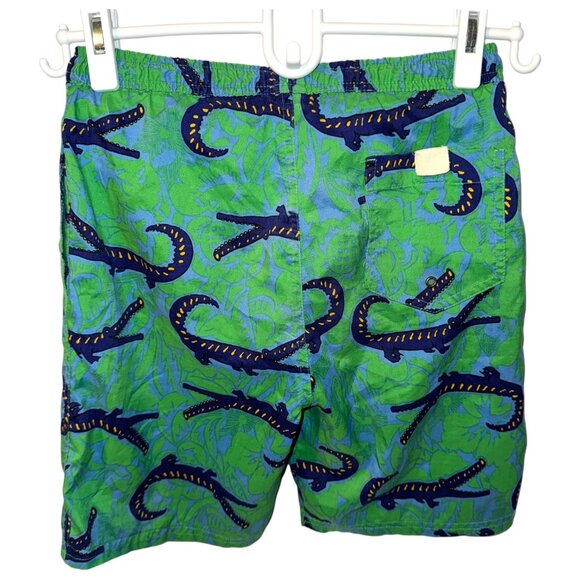 Plaid Fish Size 7 Kids Swim Trunks / Bottoms / Shorts - Alligators / Crocodiles - Picture 2 of 8
